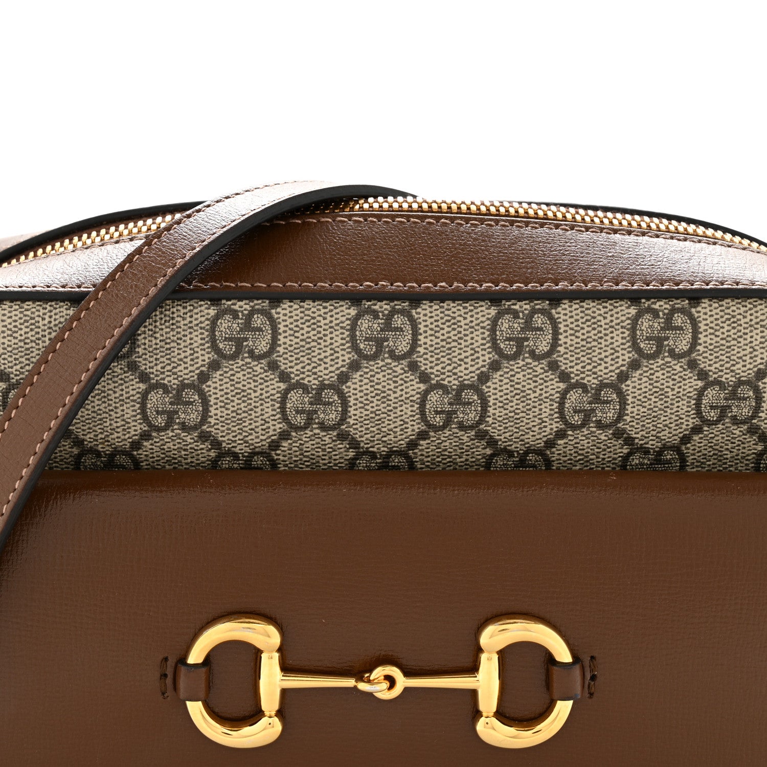 Gucci GG Supreme Monogram Small Horsebit 1955 Shoulder Bag Beige Brown Sugar 7 of 12