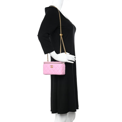 Chanel Caviar Quilted Sweetheart Vanity Case Pink 2 of 11