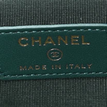 Chanel Lambskin Quilted Top Handle Mini Vanity Case With Chain Green 6 of 12