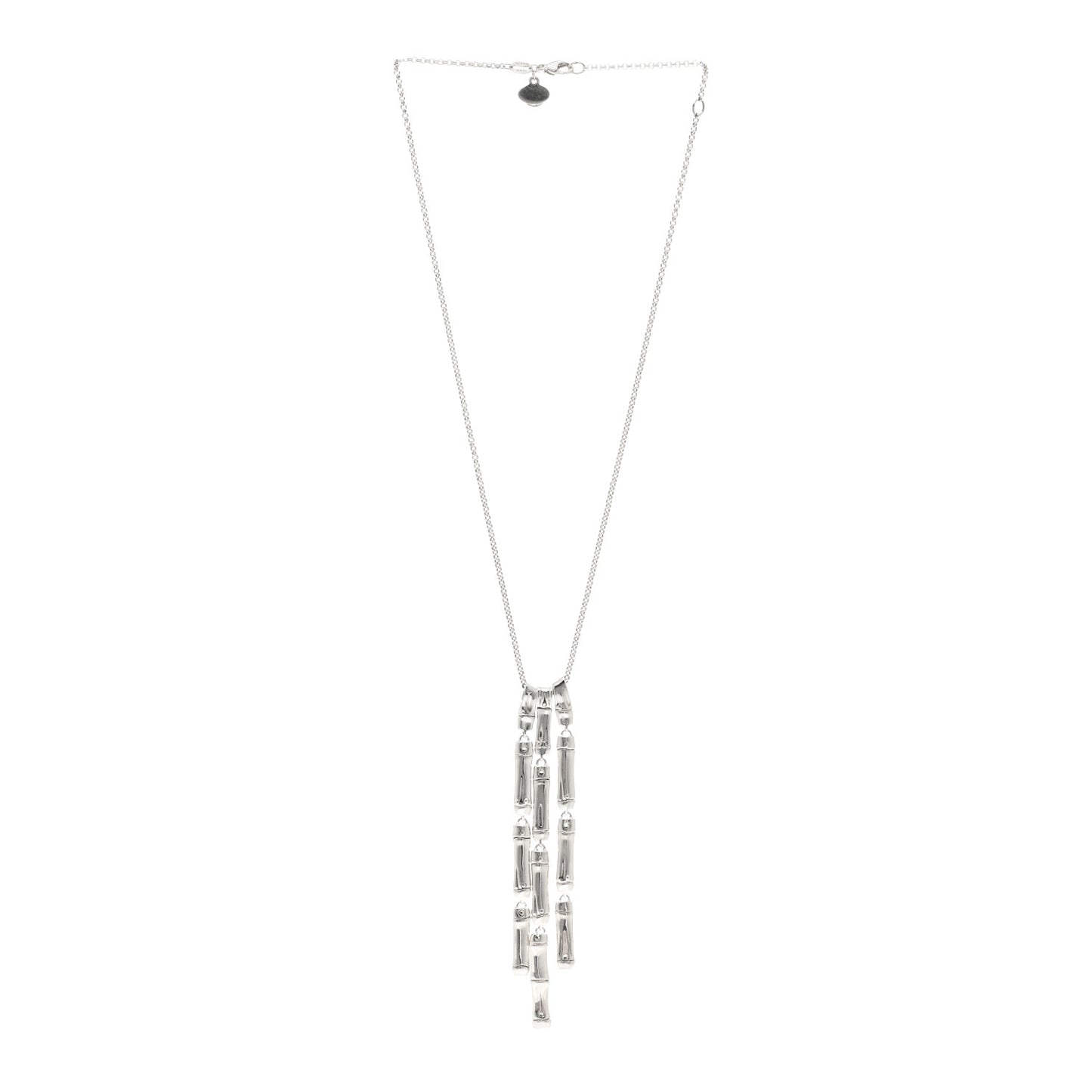 Sterling Silver Bamboo Drop Necklace