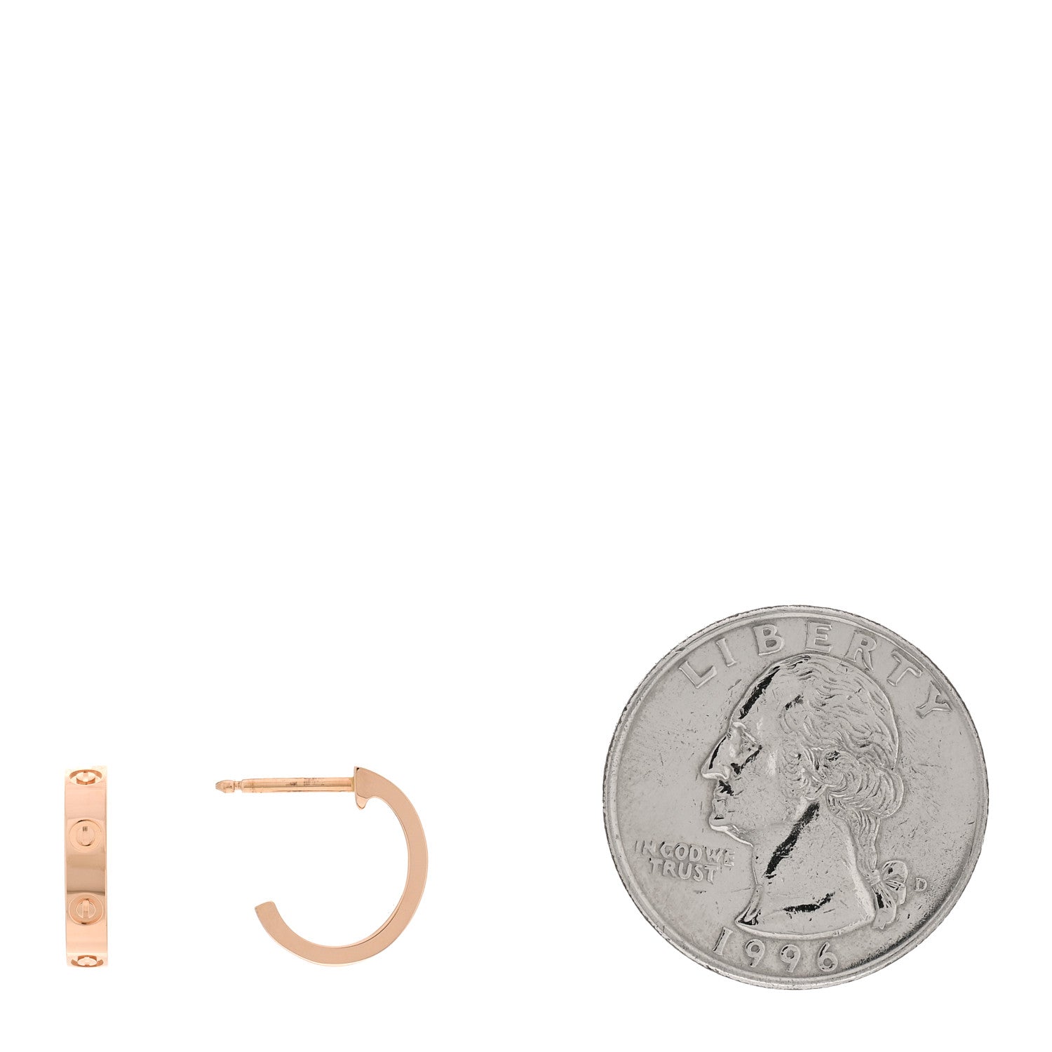 Cartier 18K Pink Gold Small LOVE Hoop Earrings 2 of 5