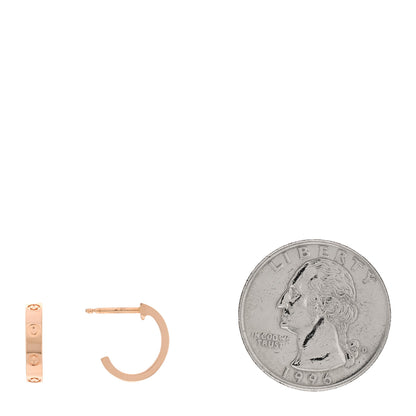 Cartier 18K Pink Gold Small LOVE Hoop Earrings 2 of 5