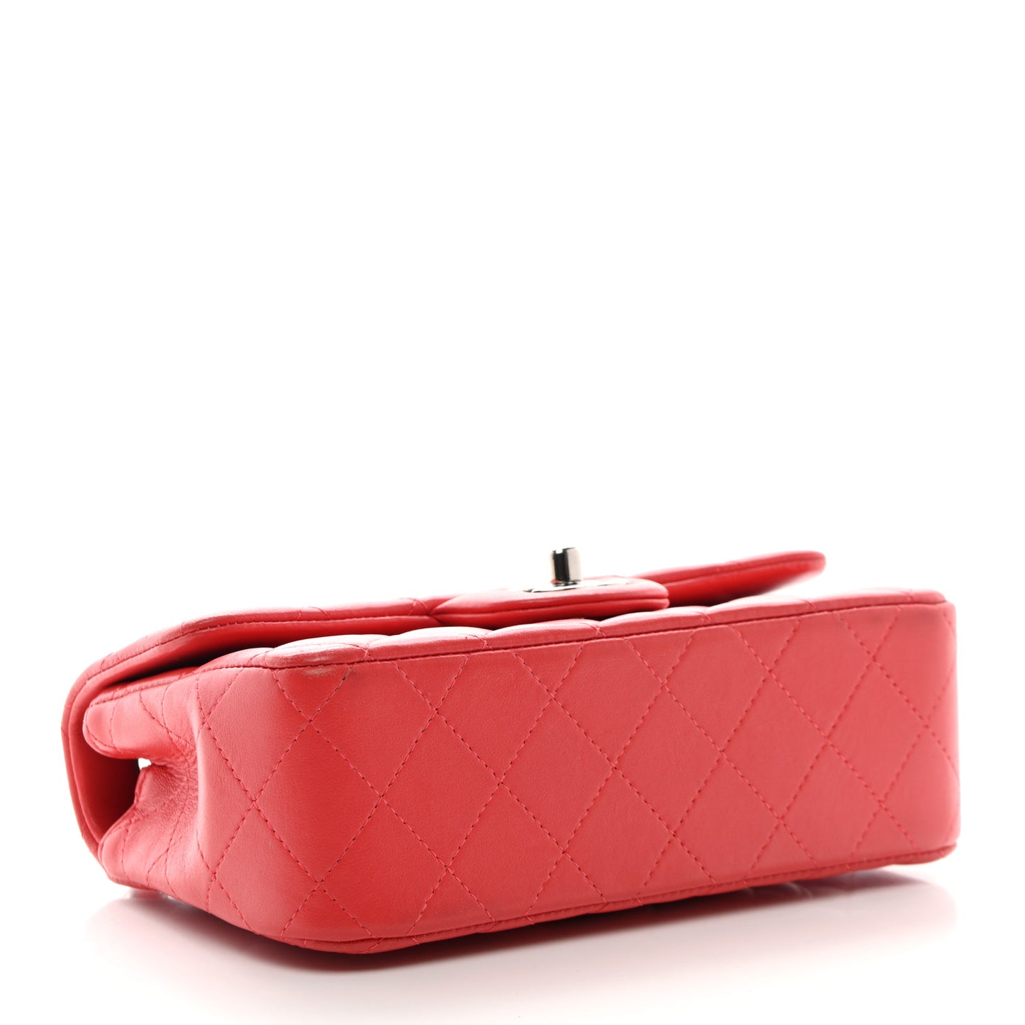 Lambskin Quilted Mini Rectangular Flap Pink