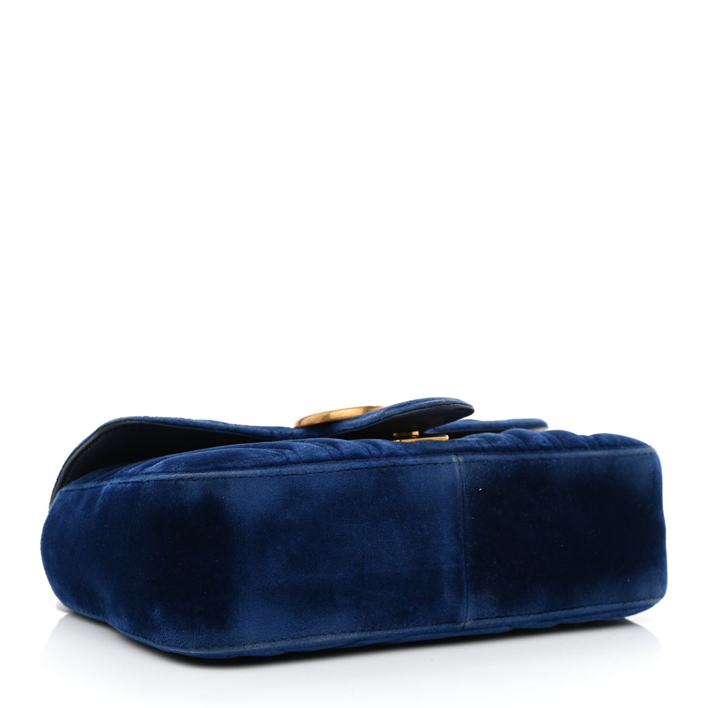 Velvet Matelasse Mini GG Marmont Shoulder Bag Cobalt Blue