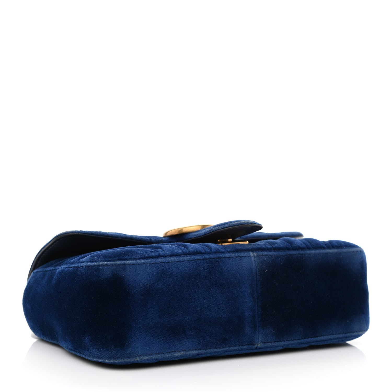 Gucci Velvet Matelasse Mini GG Marmont Shoulder Bag Cobalt Blue 4 of 11