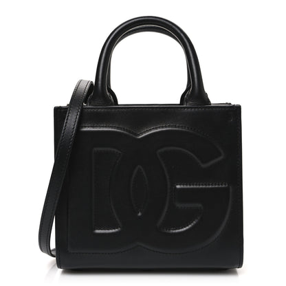 Dolce & Gabbana DOLCE GABBANA Calfskin Mini DG Daily Shopper Tote Black 1 of 10