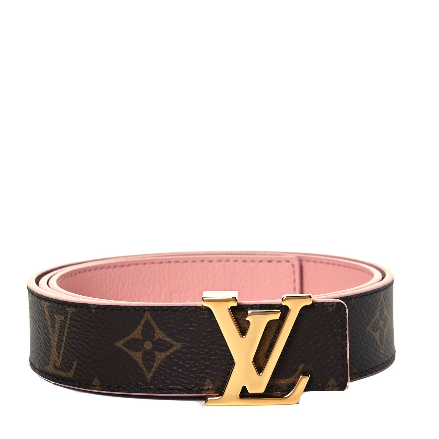 Calfskin Monogram 30mm LV Initiales Reversible Belt 90 36 Rose Poudre