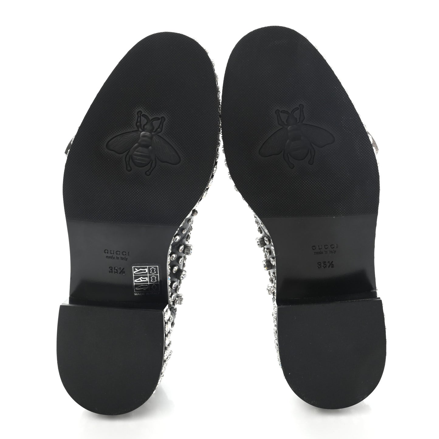 Calfskin Crystal Studded Womens Queercore Brogue Monk Strap Loafers 35.5 Black