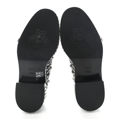 Gucci Calfskin Crystal Studded Womens Queercore Brogue Monk Strap Loafers 35.5 Black 5 of 10