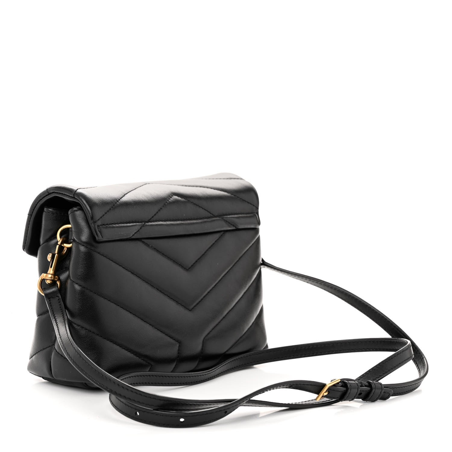 Saint Laurent Calfskin Y Quilted Monogram Toy Loulou Crossbody Bag Black 3 of 10
