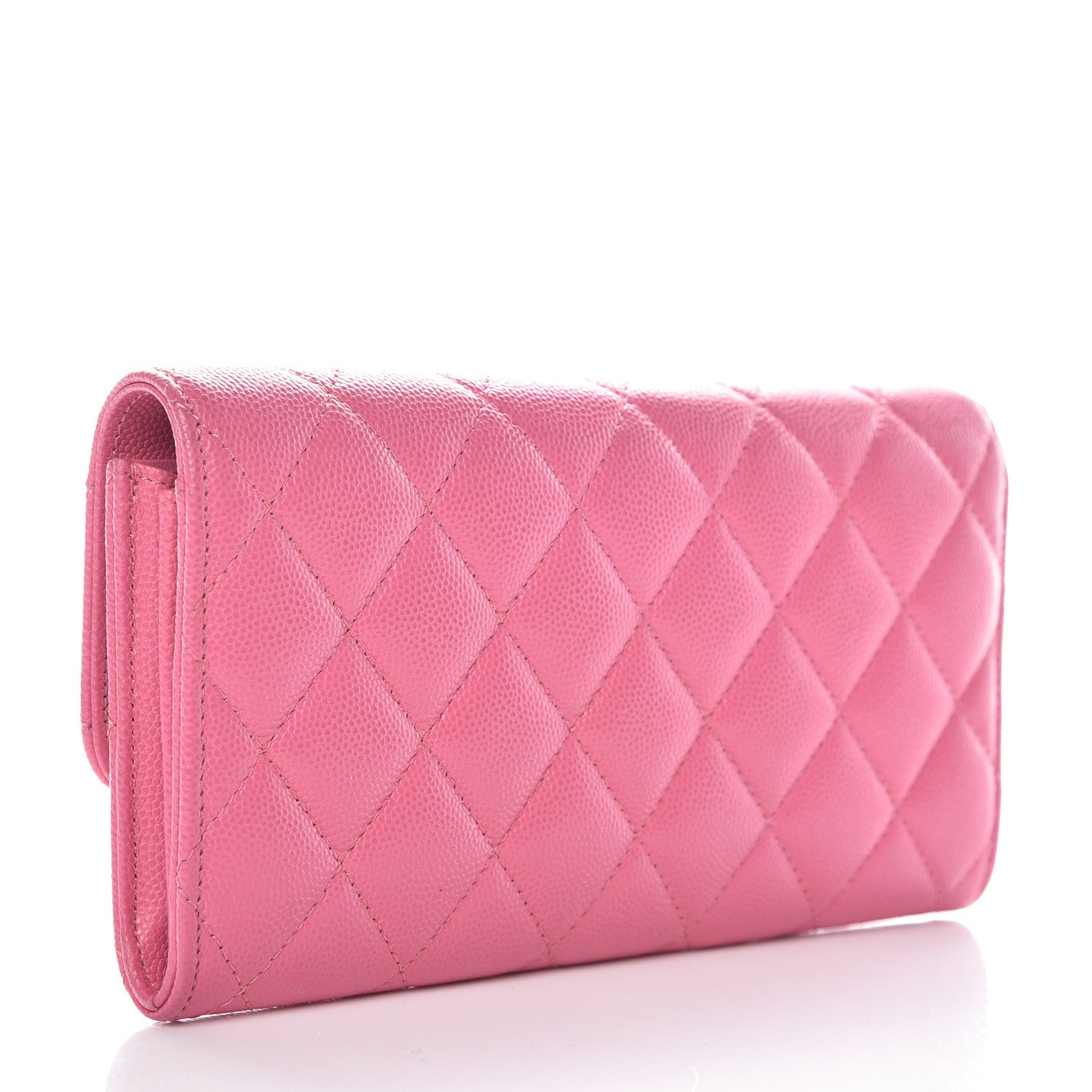 Chanel Caviar Quilted Large Gusset Flap Wallet Pink 3 of 11