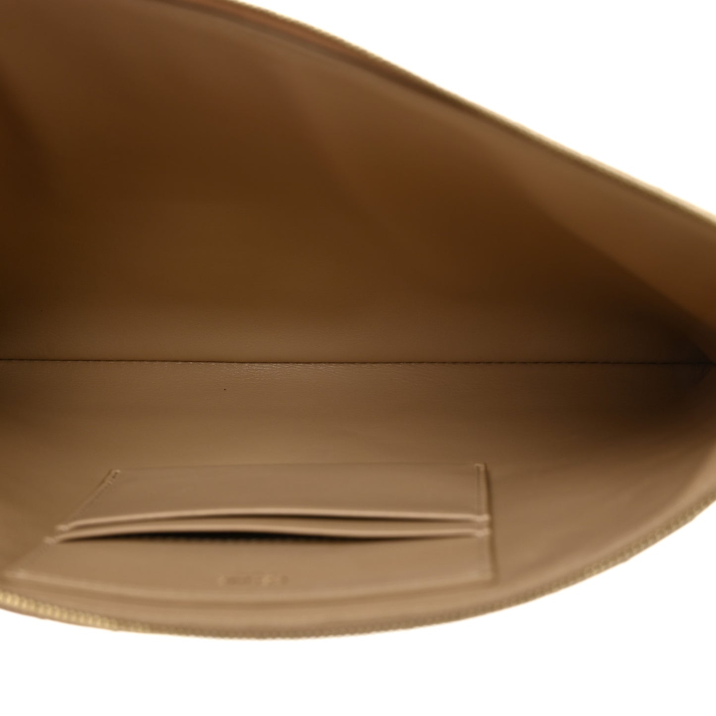 Calfskin Quilted C Charm Pouch Nude