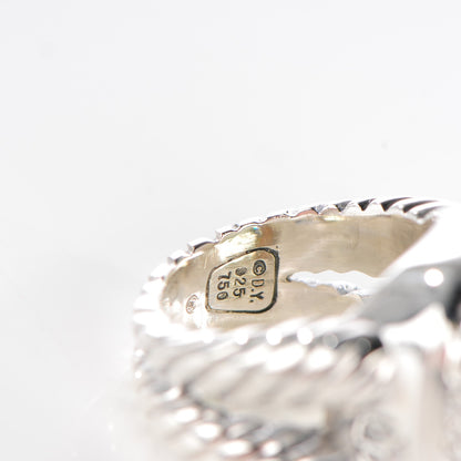 David Yurman Sterling Silver 18K White Gold Diamond Lemon Quartz 14mm Albion Ring 47 4 4 of 12