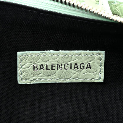 Balenciaga Extra Supple Calfskin Crocodile Embossed Le Cagole Shoulder Bag XS Light Green 7 of 12