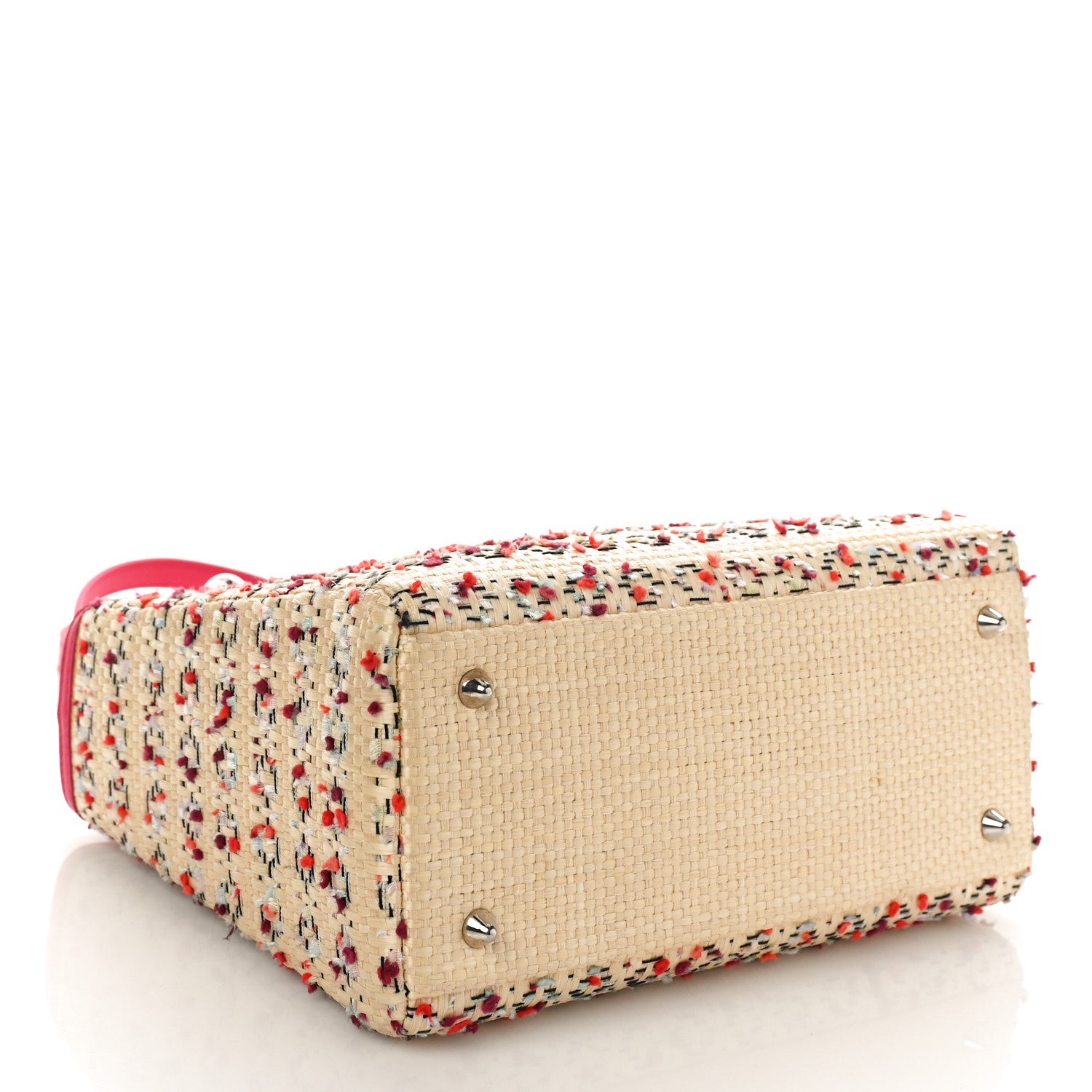 Christian Dior Raffia Tweed Medium Lady Dior Pink Beige 4 of 11