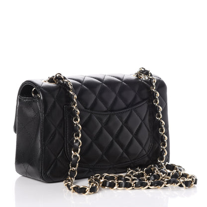 Chanel Lambskin Quilted Mini Rectangular Flap Black 3 of 10