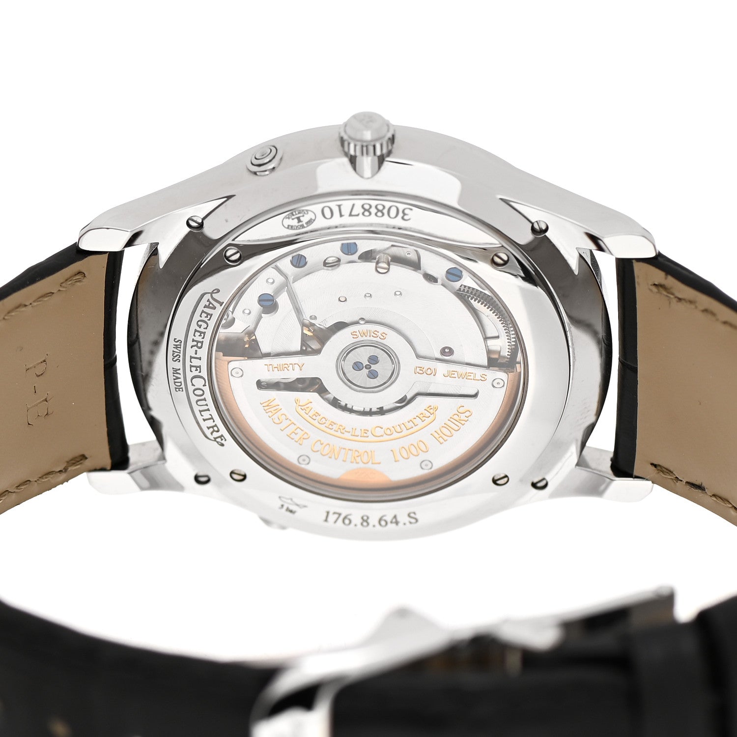 Jaeger-LeCoultre Stainless Steel Alligator 39mm Master Ultra Thin Moon Automatic Watch Q136842 4 of 5