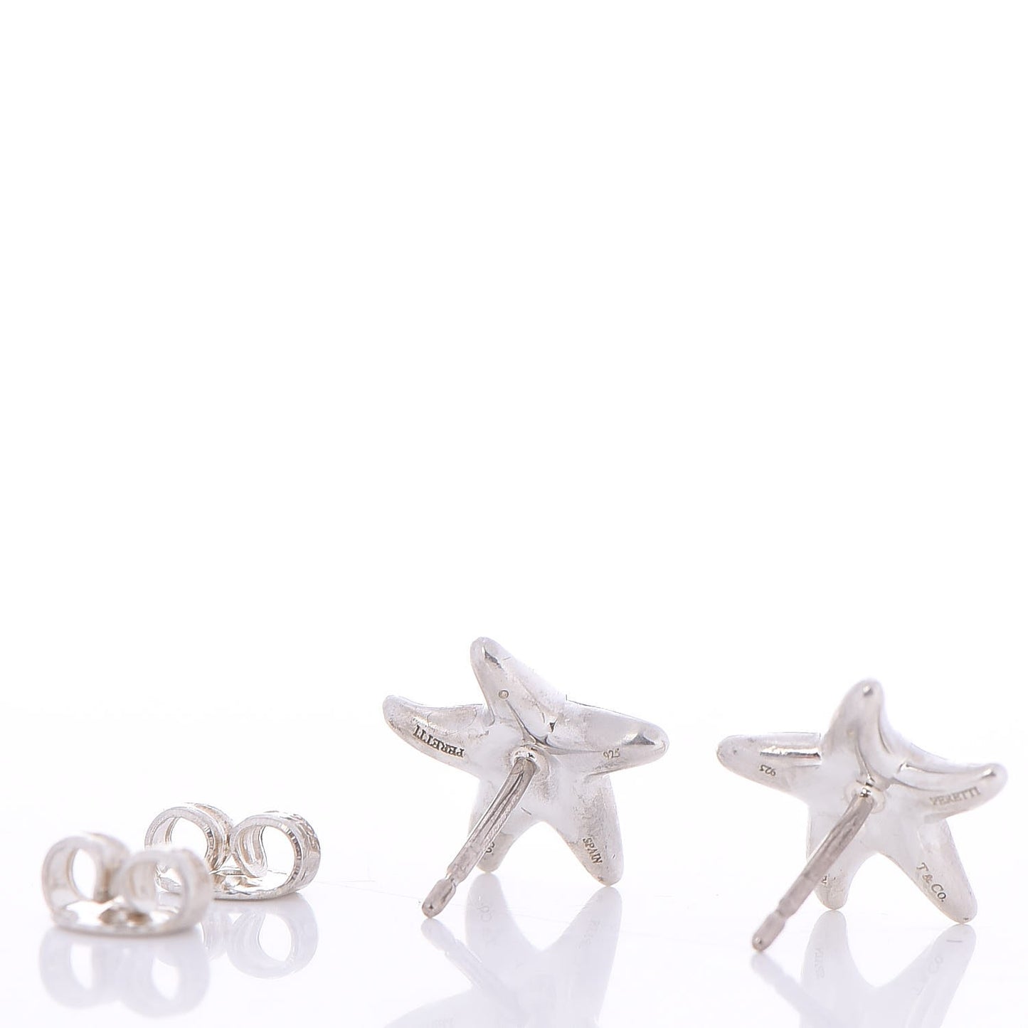 Sterling Silver Diamond 12mm Elsa Peretti Starfish Earrings
