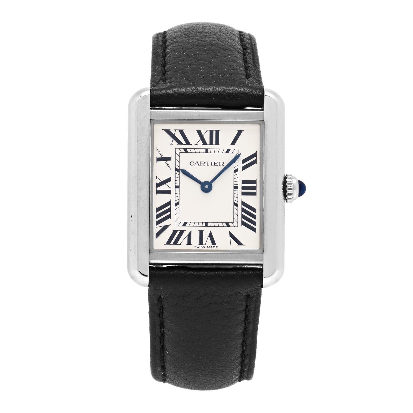 Stainless Steel Calfskin 24mm Tank Solo Quartz Watch