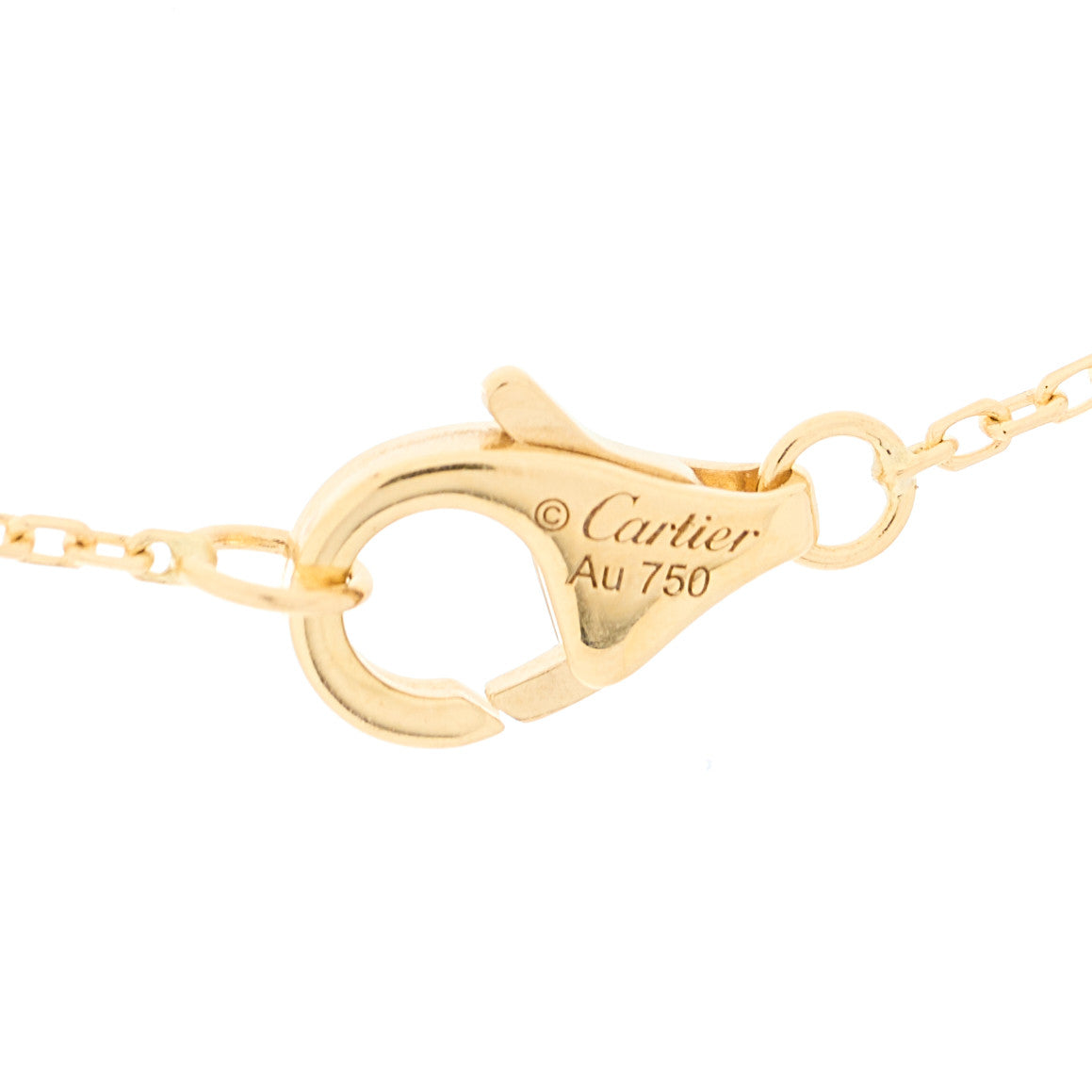 18K Yellow Gold Diamond Mother of Pearl XS Amulette de Cartier Pendant Necklace