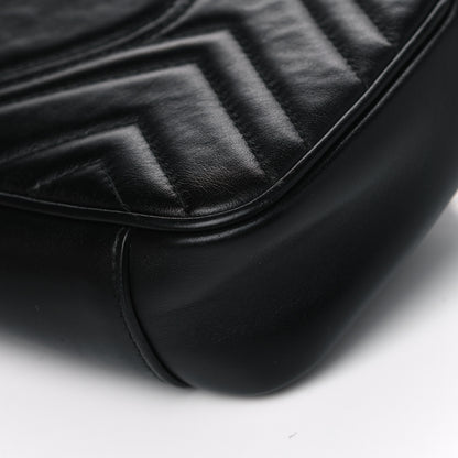 Gucci Calfskin Matelasse Mini GG Marmont Shoulder Bag Black 13 of 17