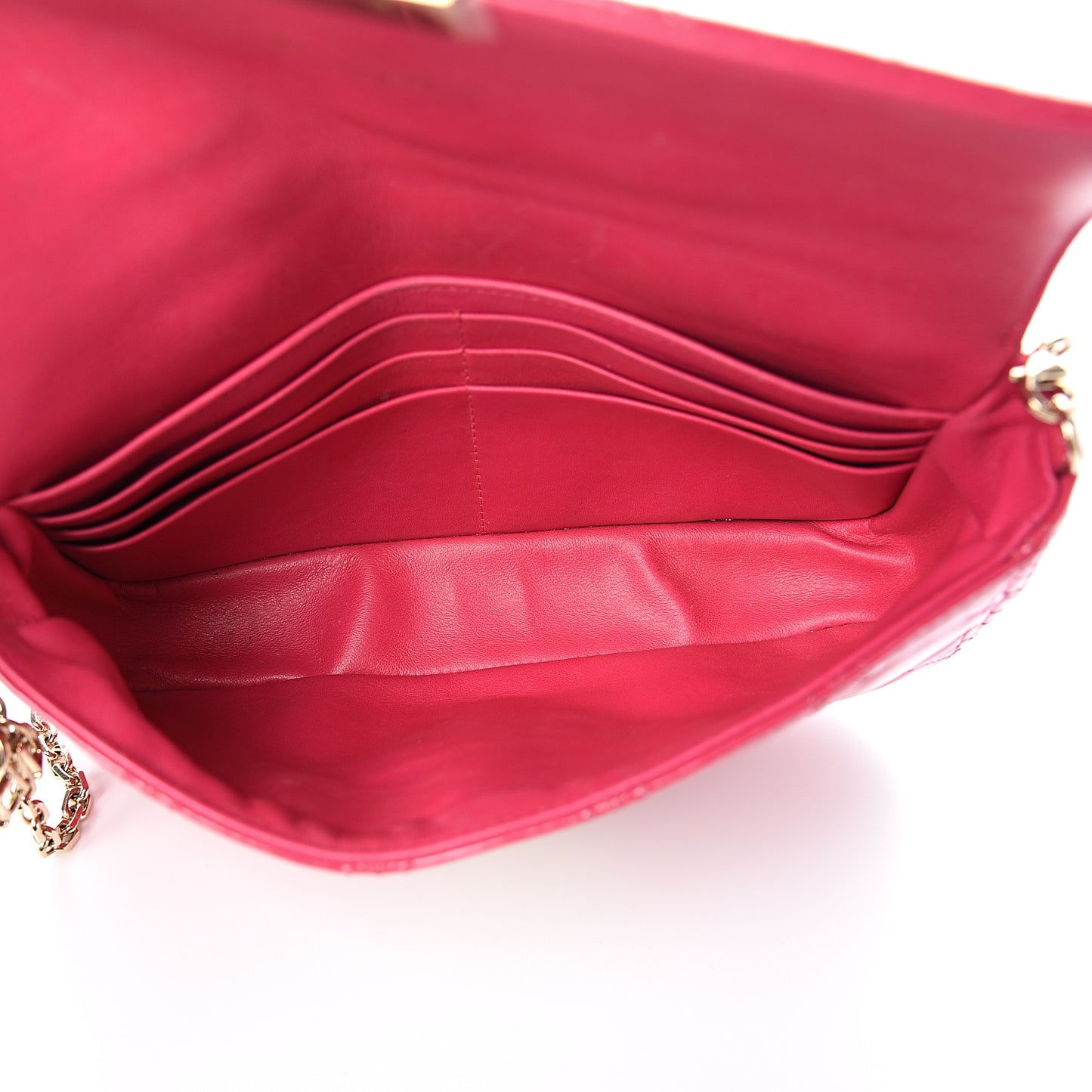 Patent Cannage Miss Dior Promenade Pouch Fuchsia