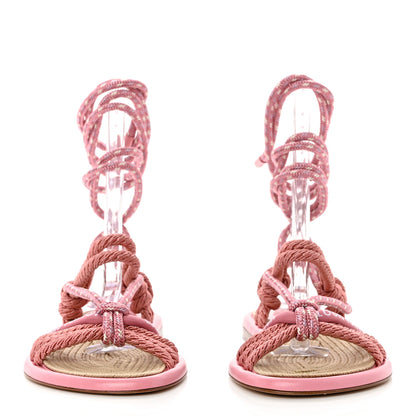 Louis Vuitton Fabric Maia Rope Flat Sandal 38 Rose Clair 2 of 7