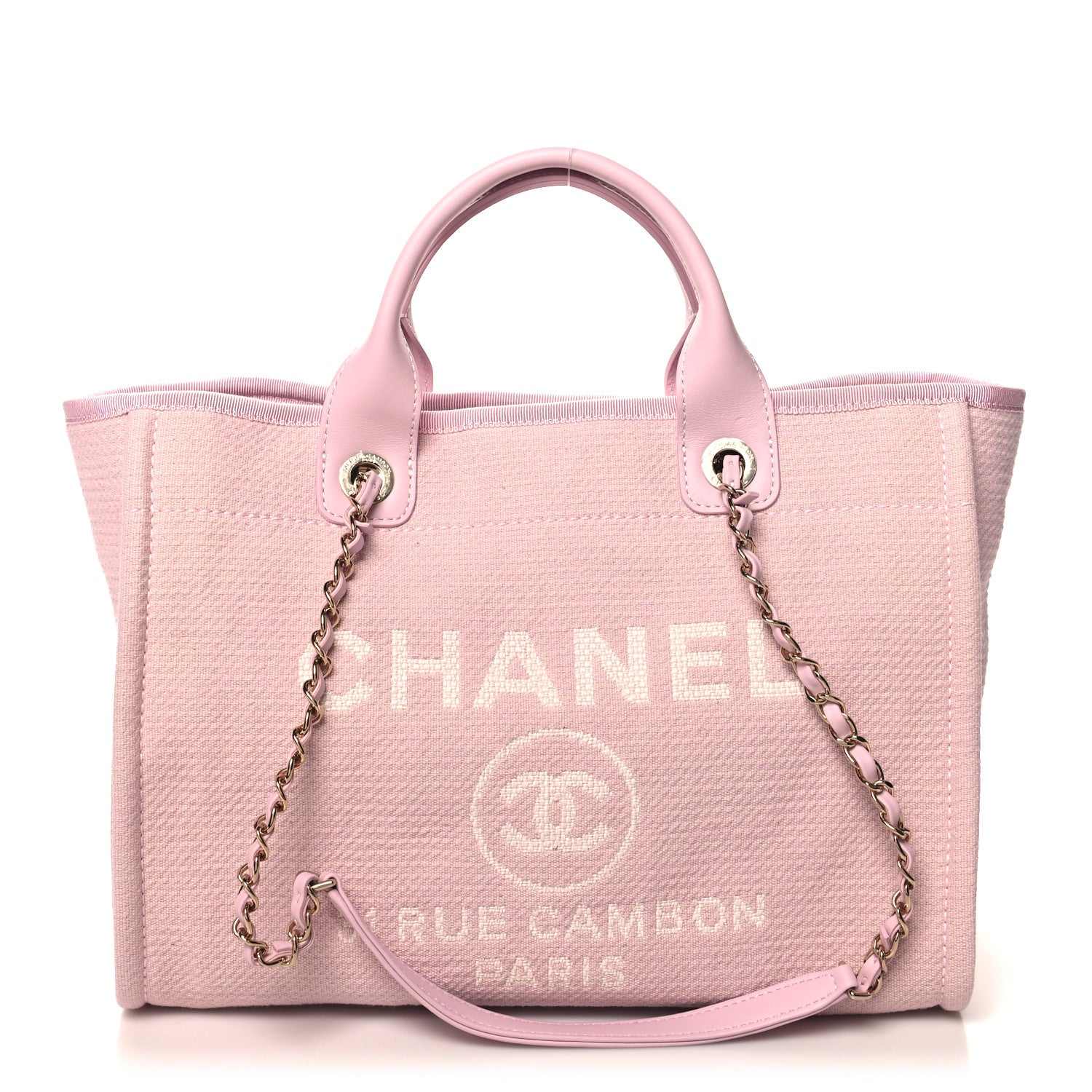 Chanel Mixed Fibers Small Deauville Tote Pink 1 of 12