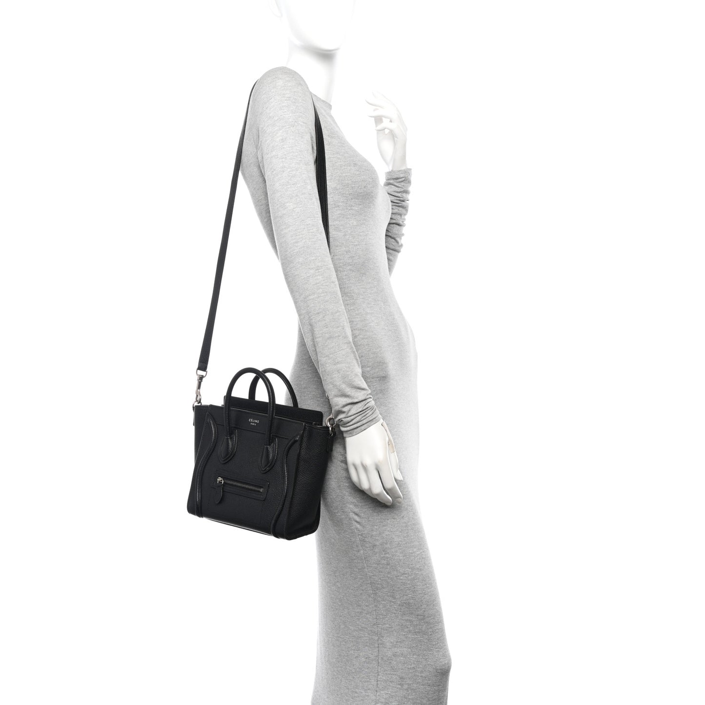 Drummed Calfskin Nano Luggage Black