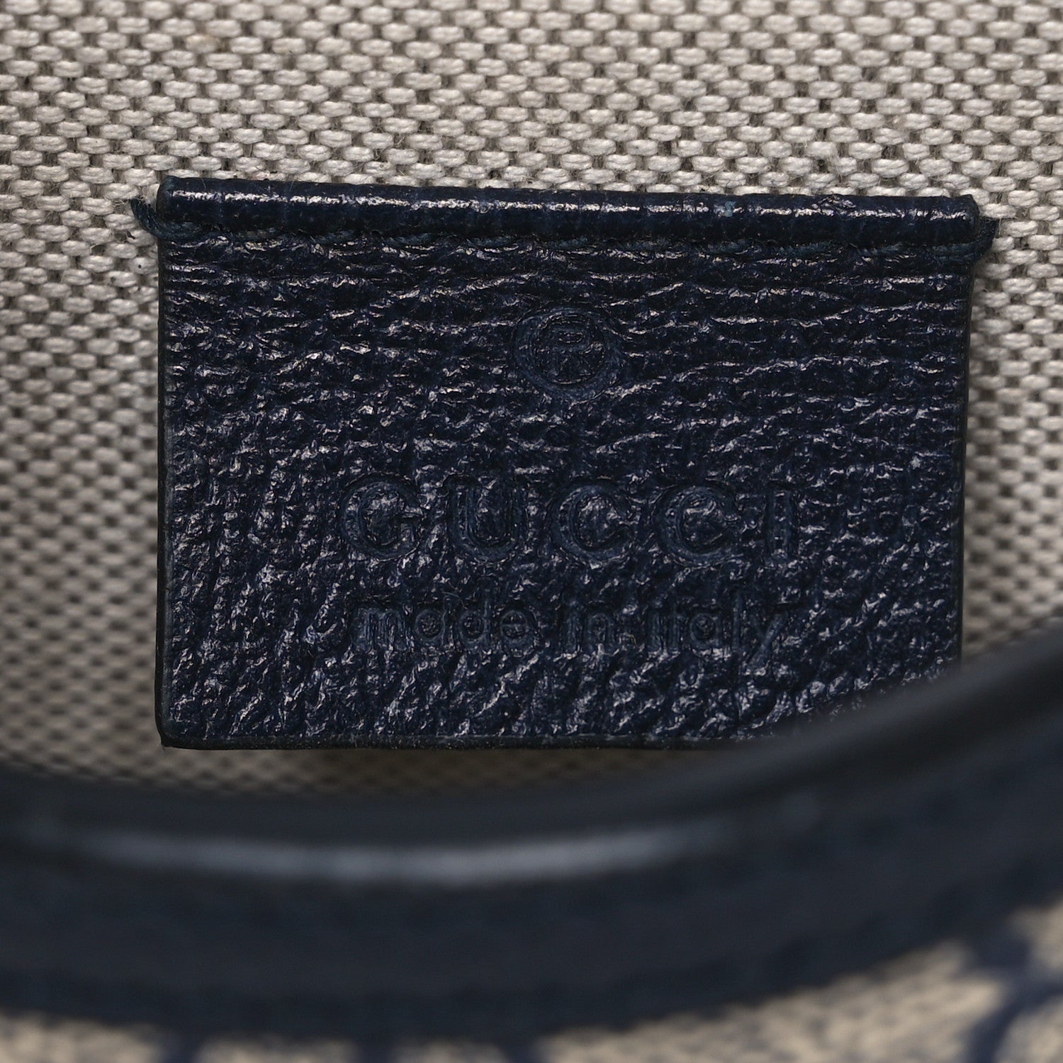 Gucci GG Supreme Monogram Textured Dollar Calfskin Mini Horsebit 1955 Crossbody Bag Beige Blue 6 of 14
