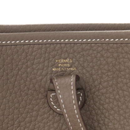 Hermes Taurillon Clemence Amazone Evelyne TPM Etoupe Bleu Indigo 6 of 11