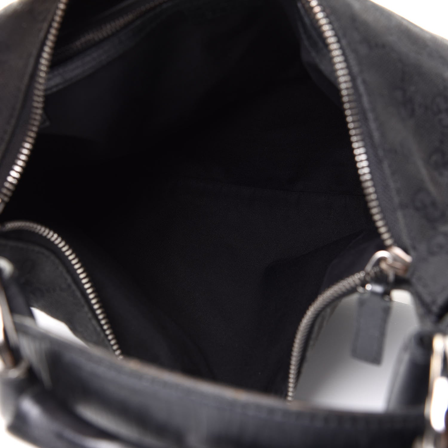 Gucci Monogram Medium Horsebit Chain Hobo Black 4 of 12