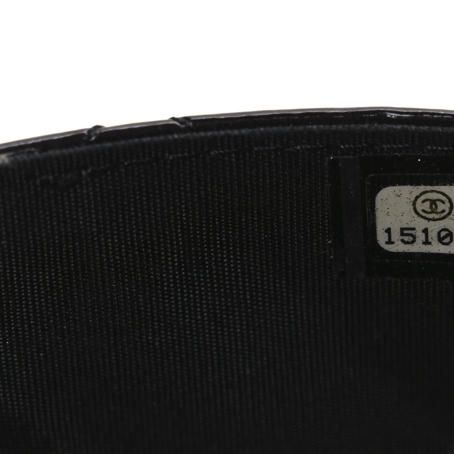 Patent Quilted Brilliant Wallet On Chain WOC Black