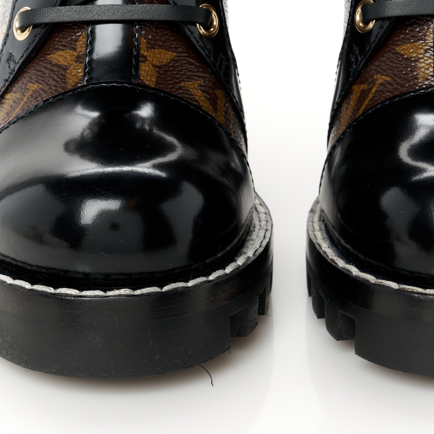 Louis Vuitton Patent Calfskin Monogram Star Trail Ankle Boots 36.5 Black 9 of 10