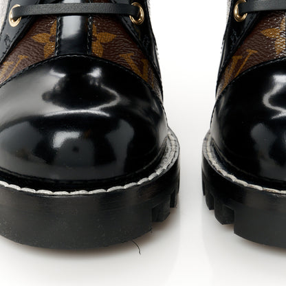 Louis Vuitton Patent Calfskin Monogram Star Trail Ankle Boots 36.5 Black 9 of 10