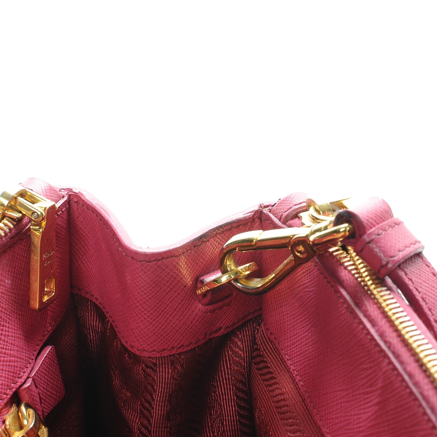 Prada Saffiano Small Galleria Double Zip Tote Peonia 17 of 19