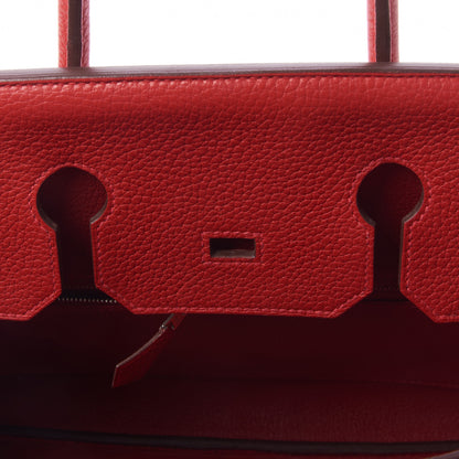 Hermes Taurillon Clemence Birkin 30 Rouge Casaque 19 of 30