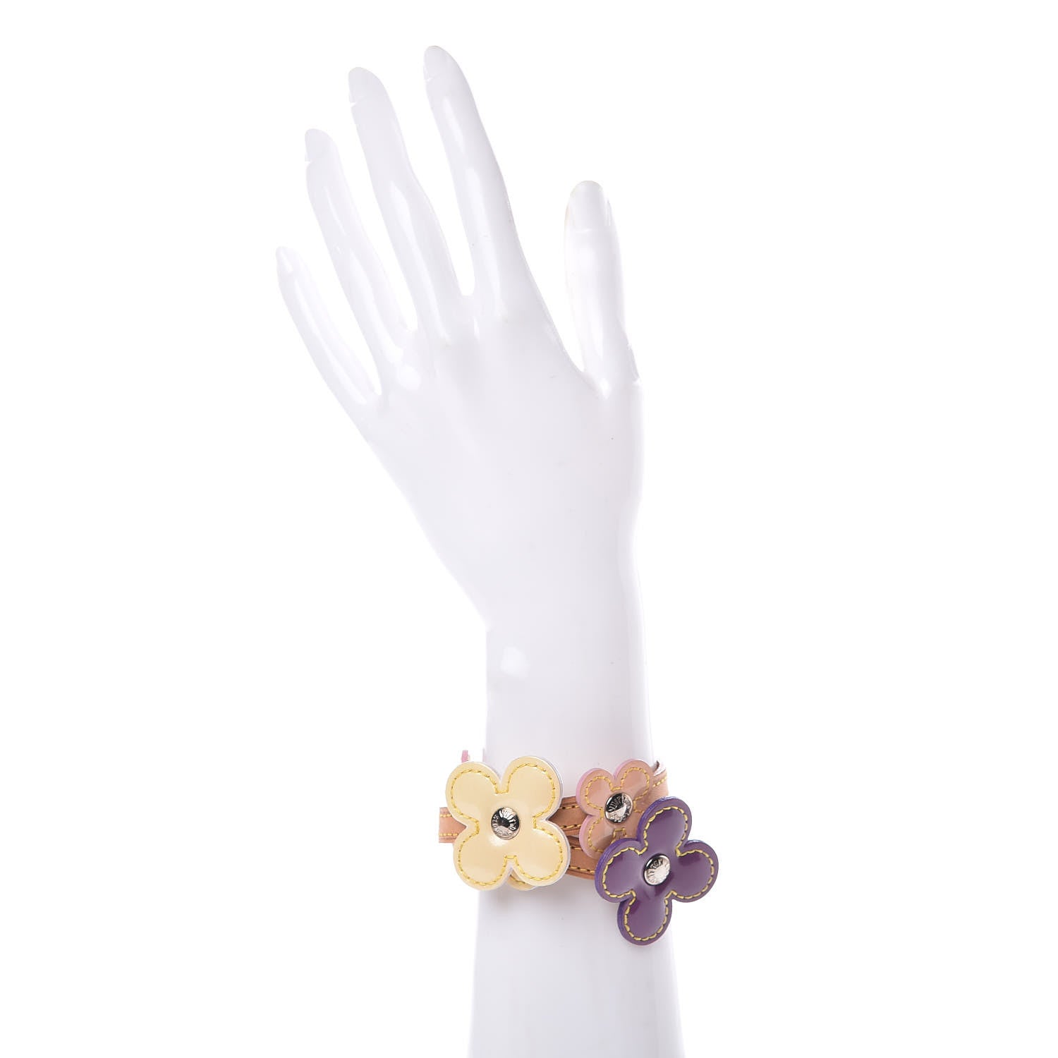 Louis Vuitton Patent Fleur Double Wrap Bracelet 2 of 5