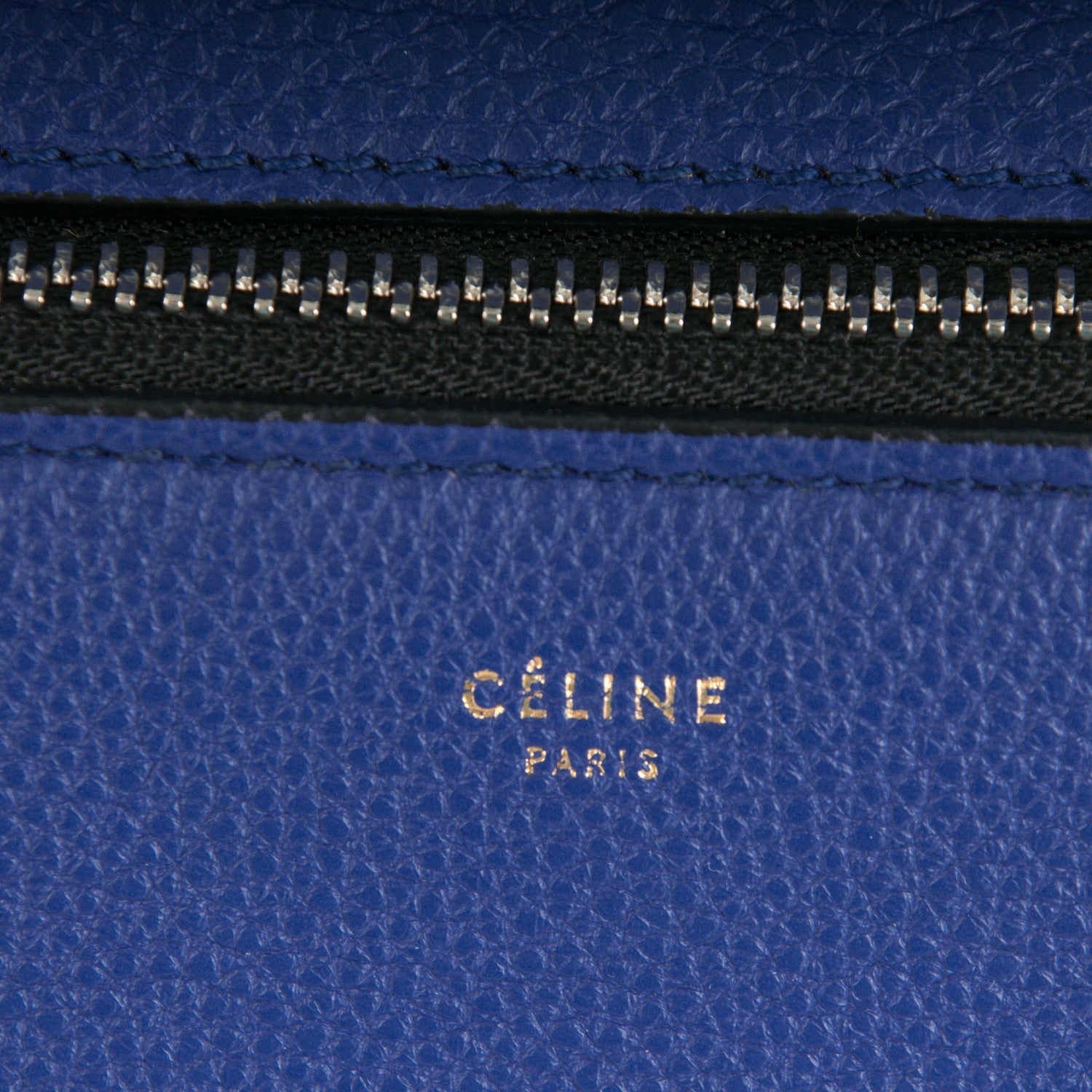 Celine Drummed Calfskin Small Edge Shoulder Bag Indigo 10 of 10