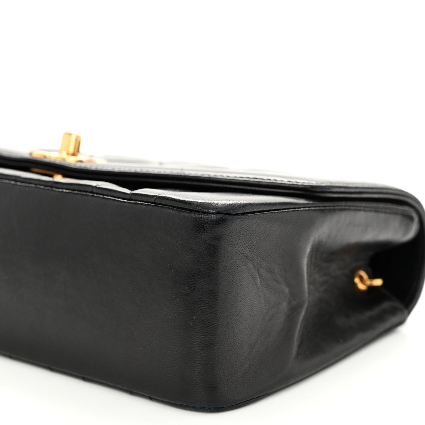 Lambskin Quilted Small Single Flap Black
