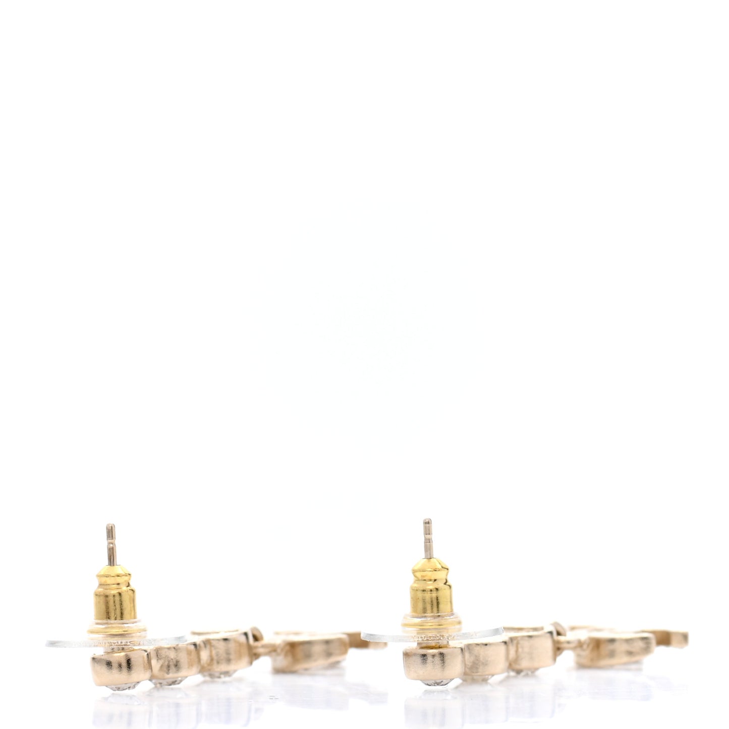 Crystal CC Drop Earrings Gold