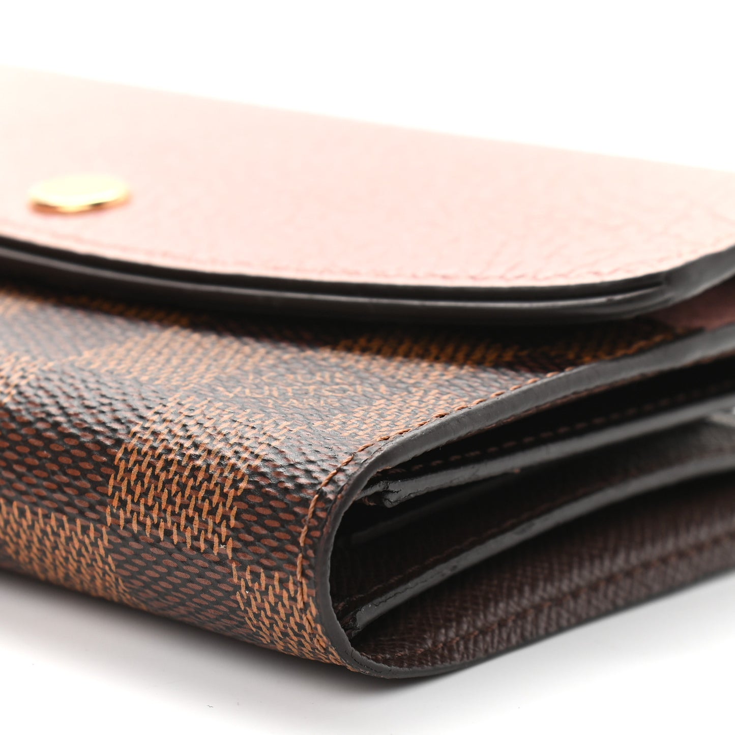 Damier Ebene Normandy Compact Wallet Rose Ballerine