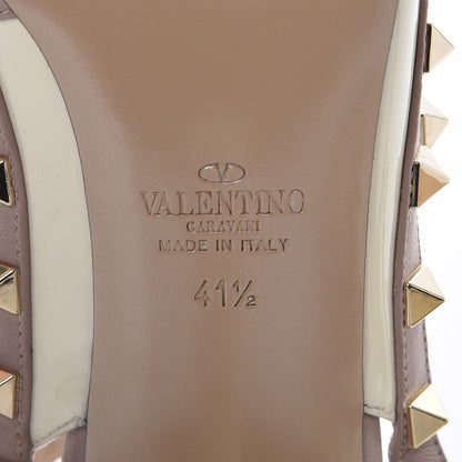 Valentino Garavani Patent Rockstud Ankle Strap Pumps 41.5 Ivory Poudre 6 of 8