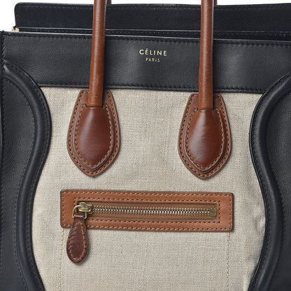 Celine Calfskin Linen Micro Tri-Color Luggage Beige 20 of 24
