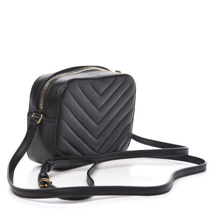 Saint Laurent Lambskin Chevron Small Classic Monogram Camera Bag Nero Black 3 of 12