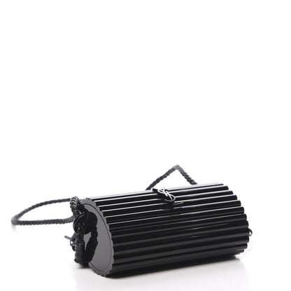 Saint Laurent Ribbed Plexiglass Lambskin Fringe Monogram Opium Box Bag Black 4 of 10
