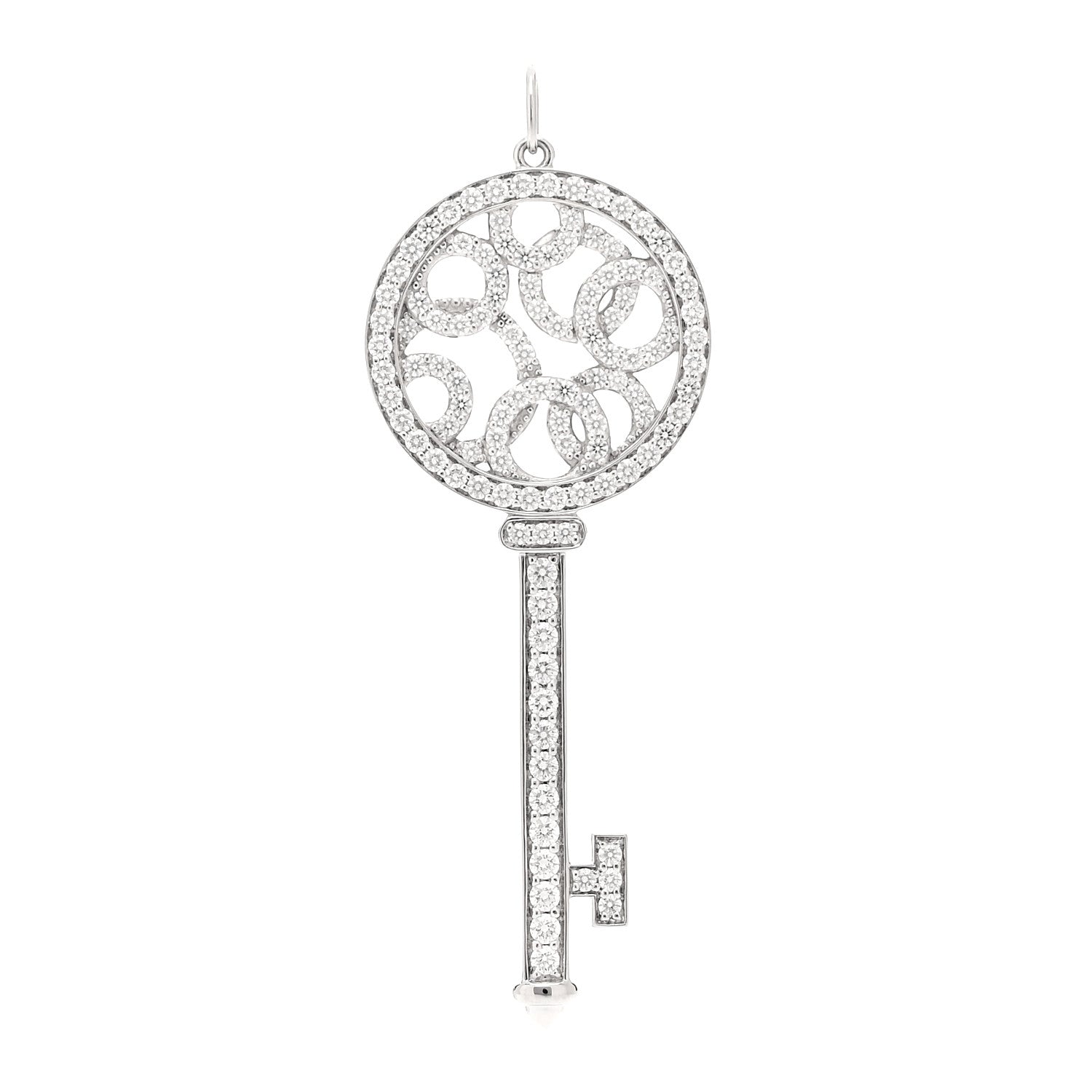 Tiffany Platinum Diamond Bubbles Key Pendant 1 of 4