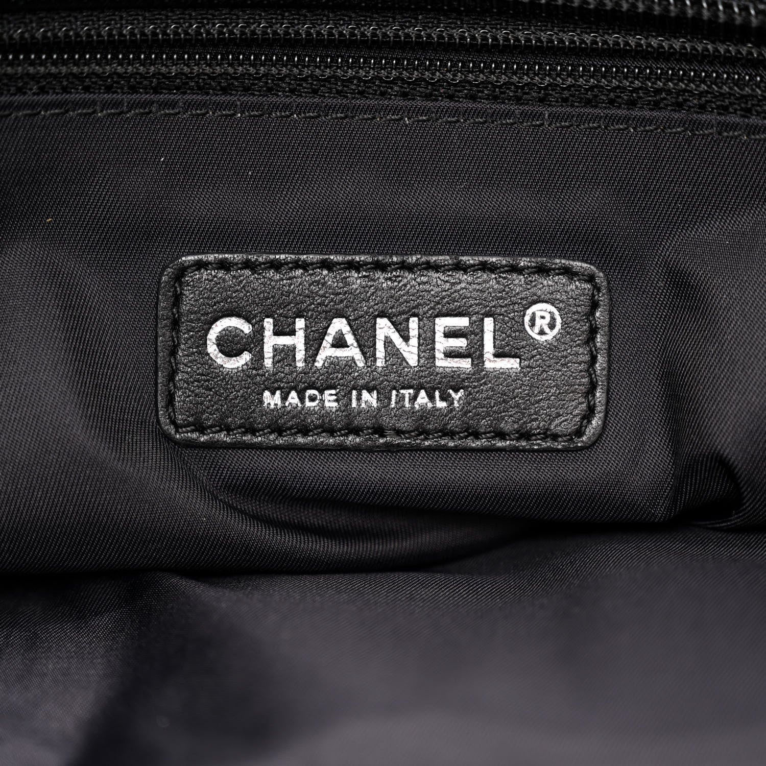 Chanel Metallic Coated Canvas Quilted Large Paris Biarritz Tote Black 7 of 15