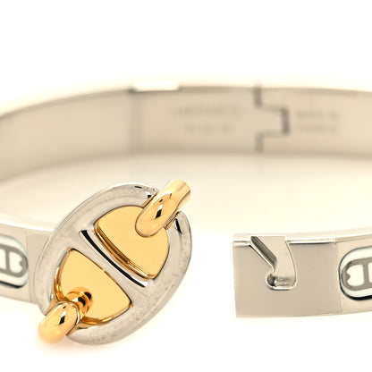 Hermes Enamel Mini Farandole Clic Chaine D'Ancre Bracelet Platine White 4 of 6