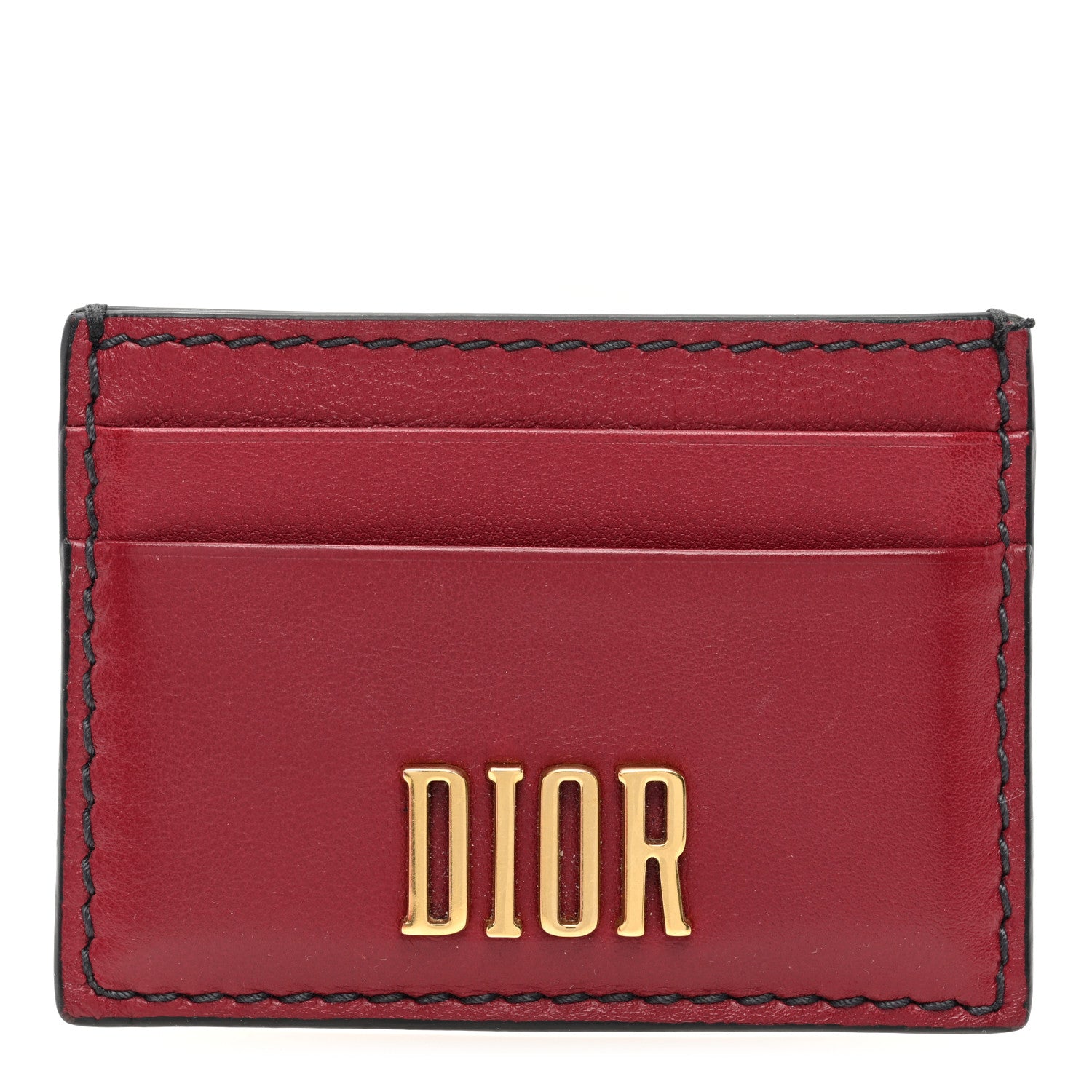 Christian Dior Calfskin D-Fence Card Holder Red 1 of 8